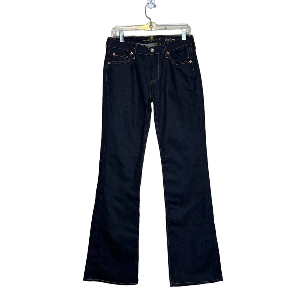 7 for all mankind blue dark wash bootcut women jeans size 28 - Picture 3 of 10